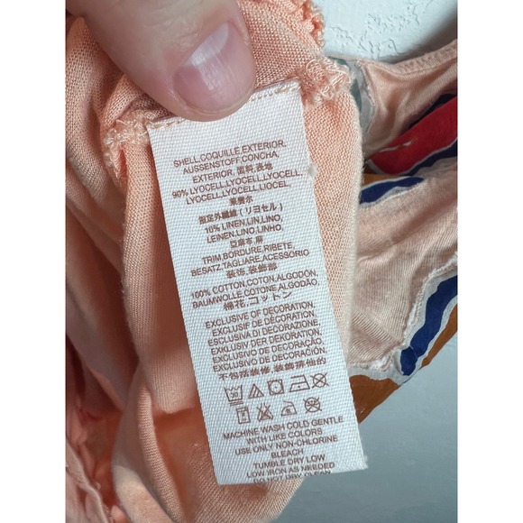 Free People Annka Peach One-Shoulder Top Size Small Tropical Resortwear Boho NEW - Picture 4 of 11